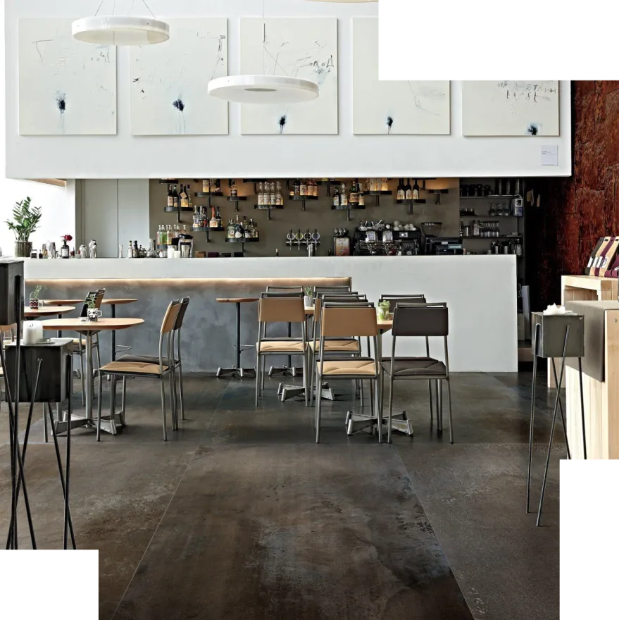 Tyles carrelages céramiques aspect métal bistro sol