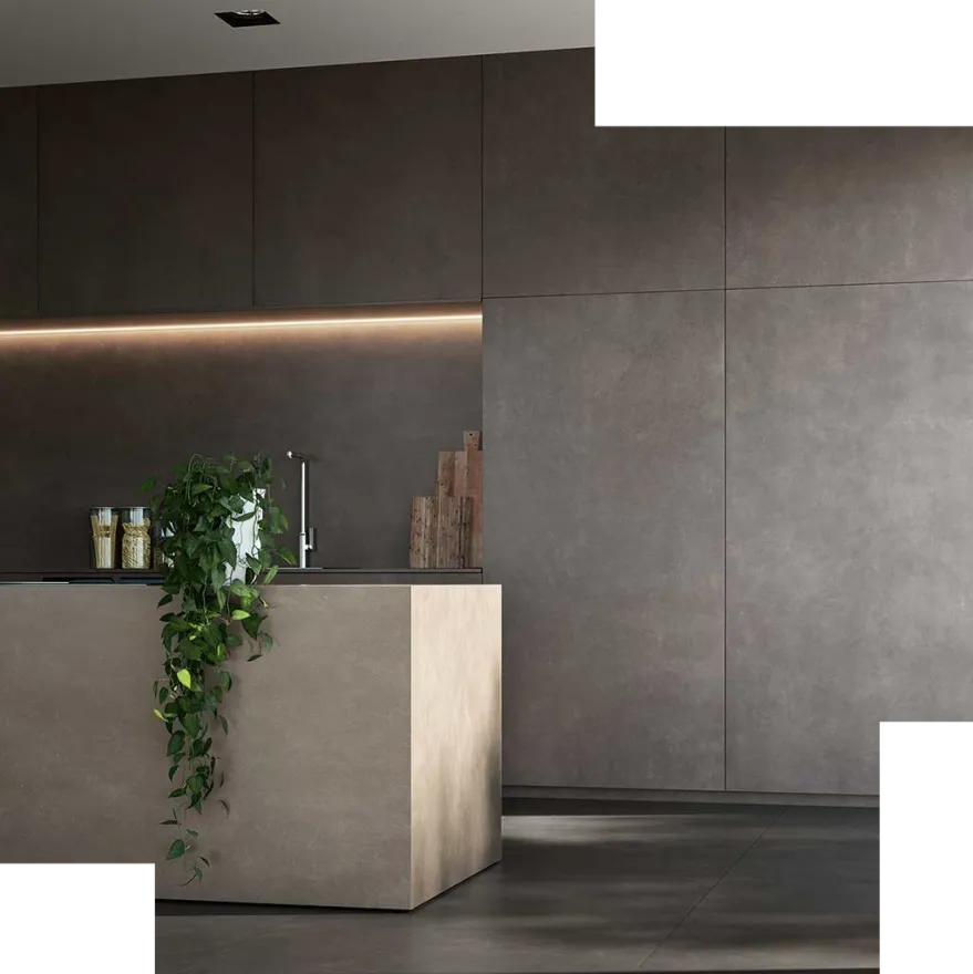 Tyles carrelages céramiques effet béton gris cuisine mur sol grand xxl
