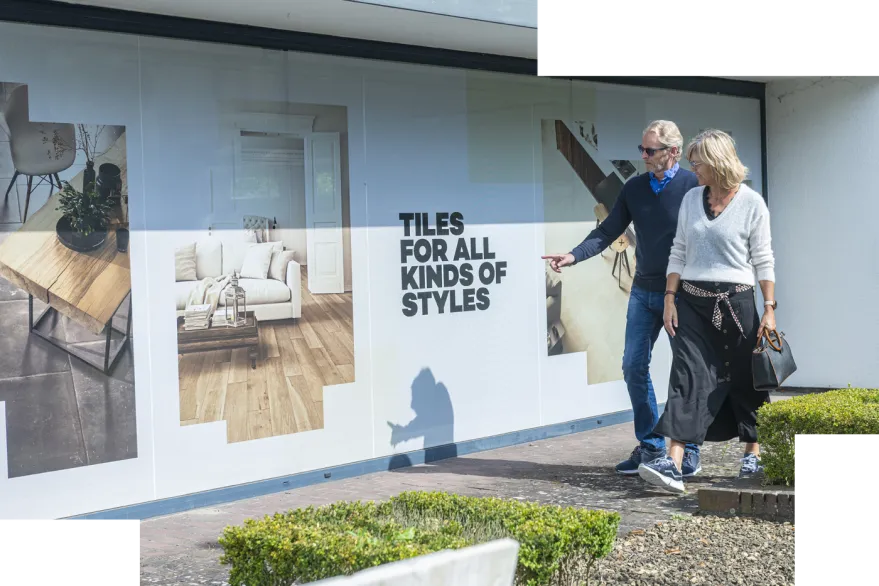 carrelage céramique sol showroom tyles