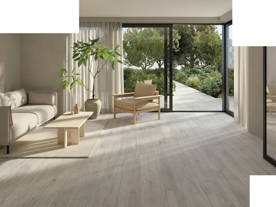 carrelage céramique pour le sol effet bois parquet salon