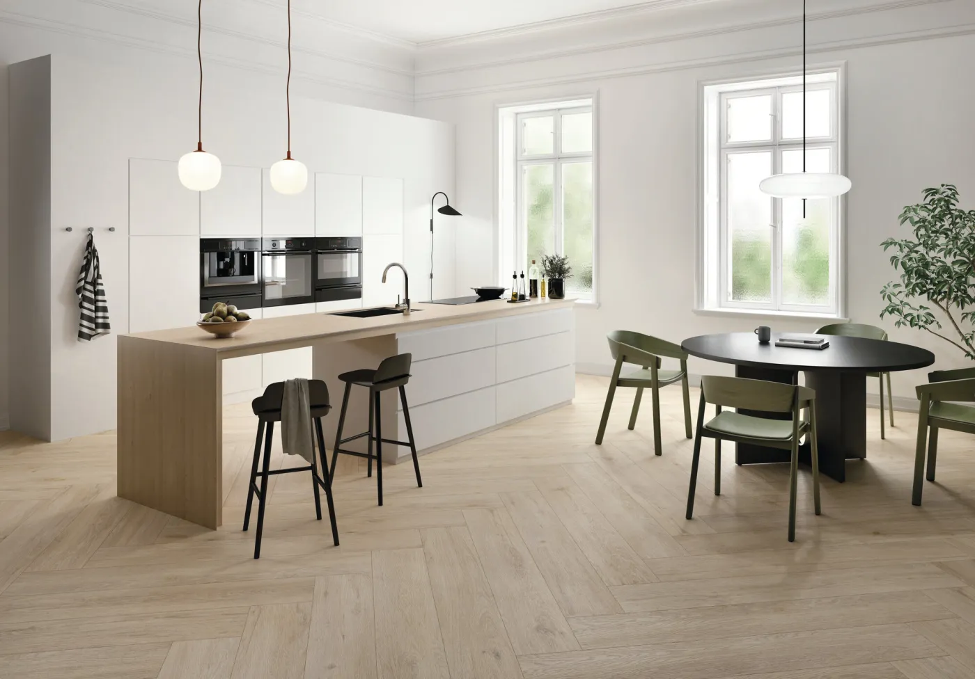 carrelage céramique sol effet parquet bois cuisine